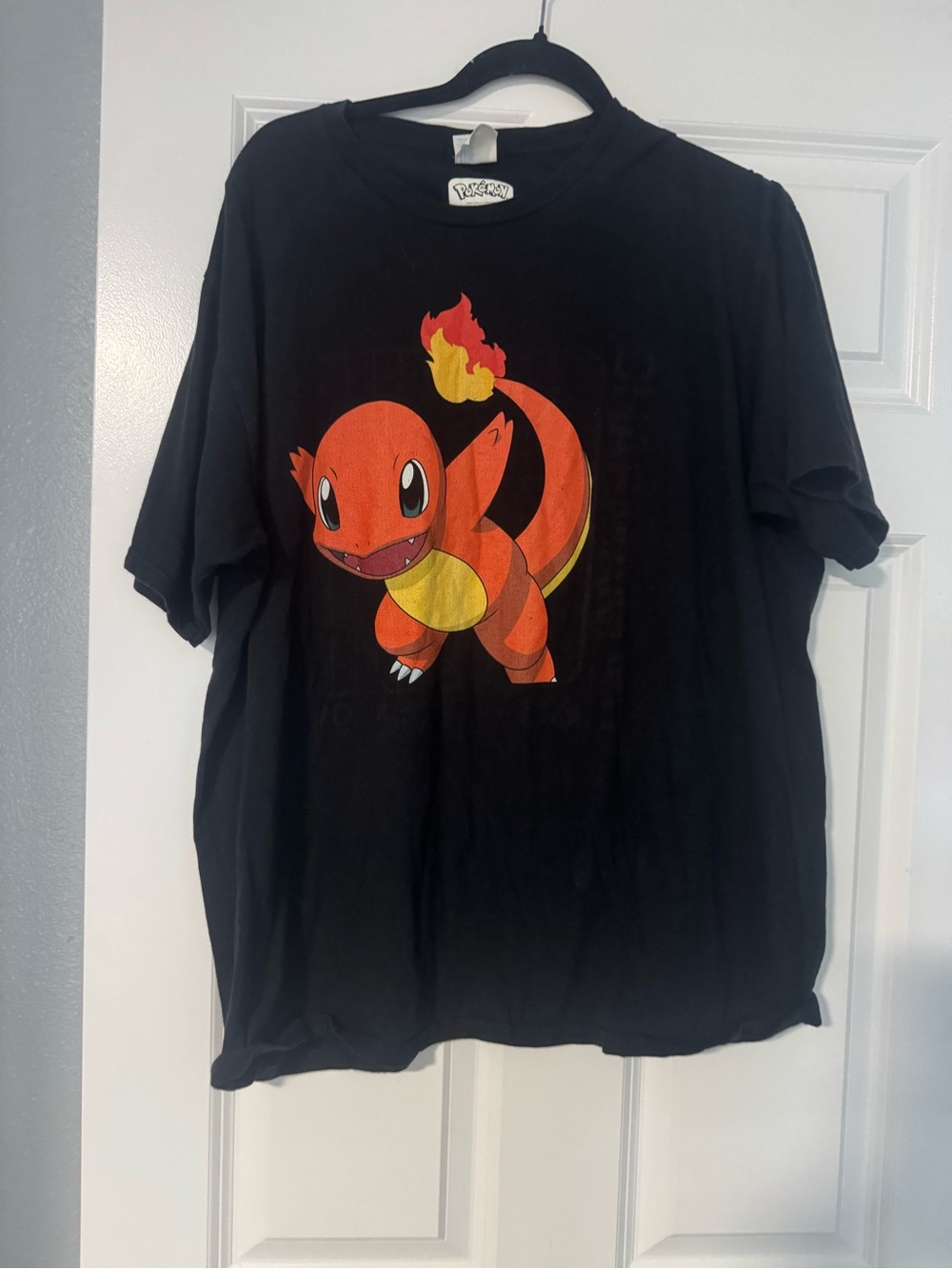 Pokemon Kids Charmander Tee - Black with Orange and Yellow